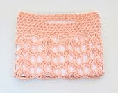 Handmade Crochet Lace iPad Sleeve Made With Reycled Plastic Bottles and Charity Tree Donation in Lemon, Mint, or Blush