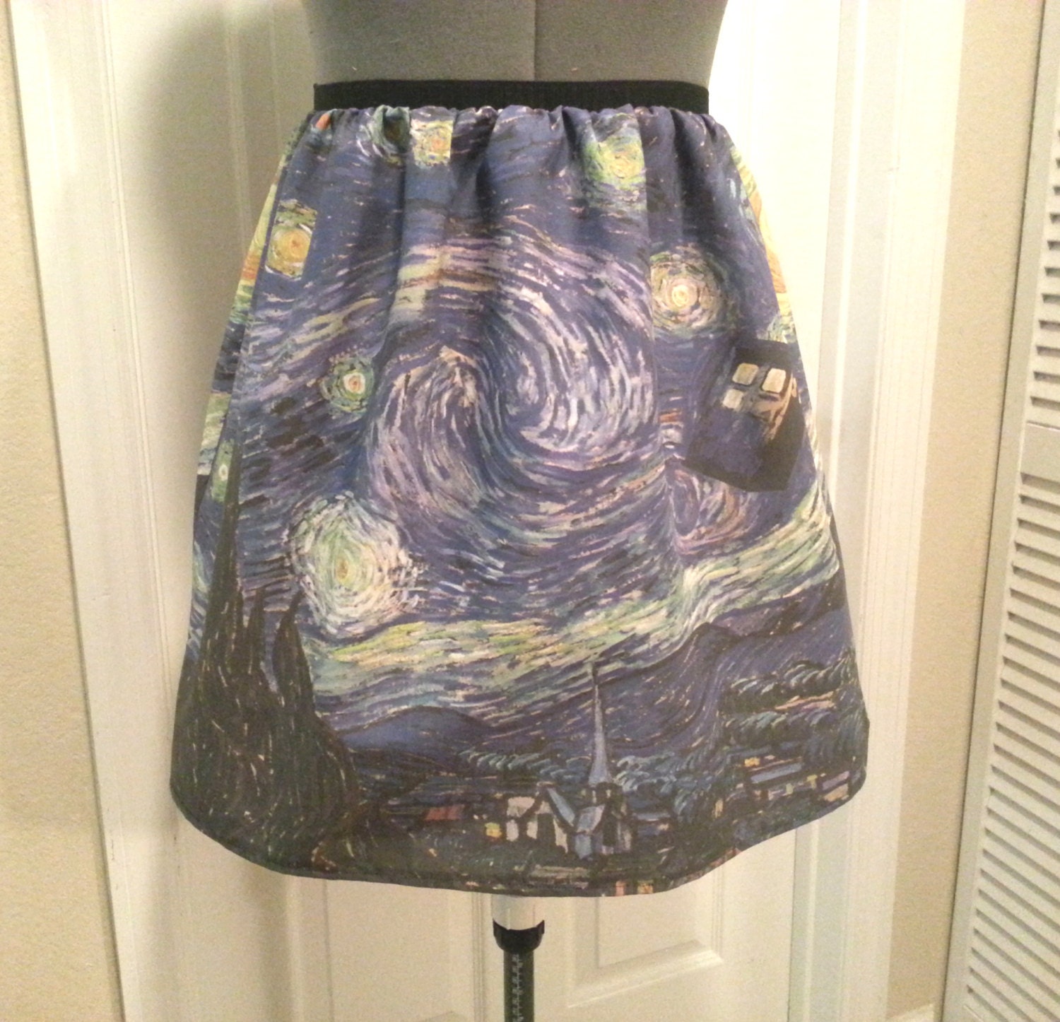 Doctor Who - Starry Night WITH TARDIS skirt - made to order
