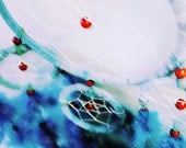 Dream Catcher Art, Bohemian Decor, Surreal Photography, Red Blue, Native Dreamcatcher, Still Life Art Print