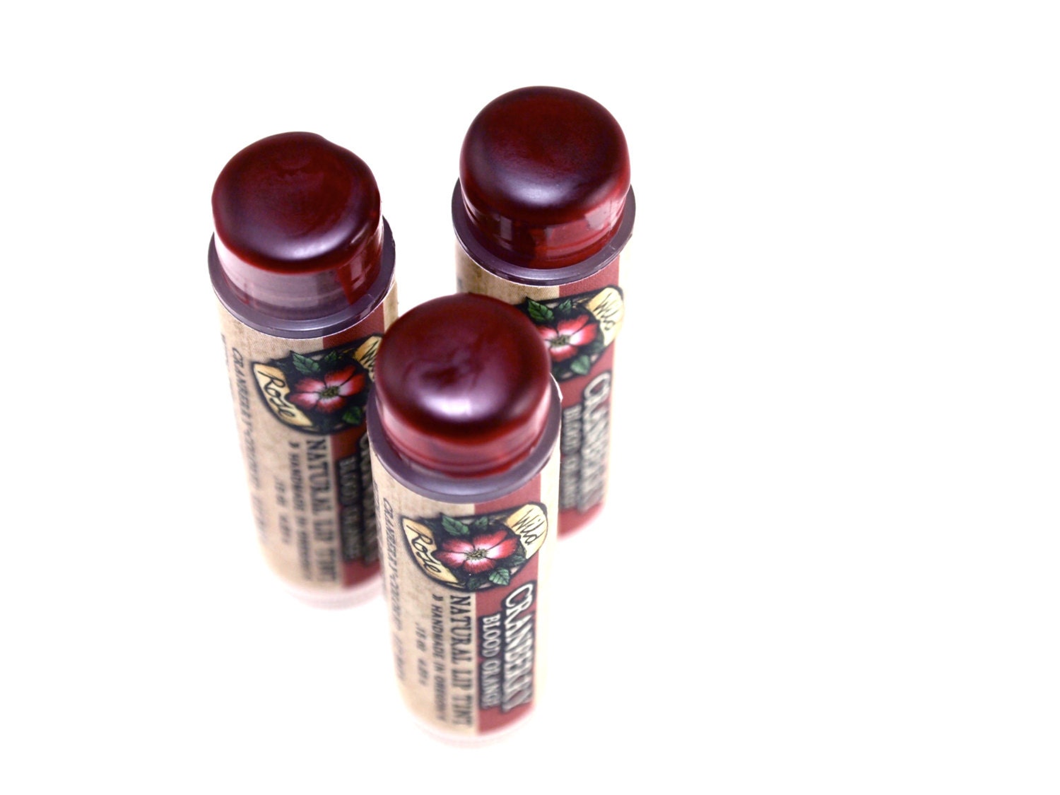 Natural Lip Tint Balm Cranberry Blood Orange Organic Lip Color .15oz