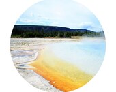 Circle Print - Circular Photo - 8x8  Fine Art Photograph - Grand Prismatic Spring
