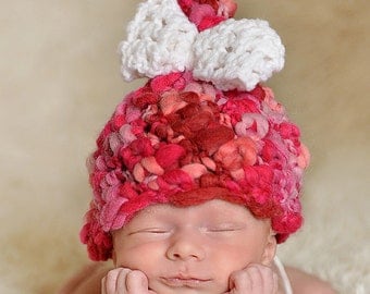 Bow Pixie Hat Baby Newborn Crochet Photography Prop