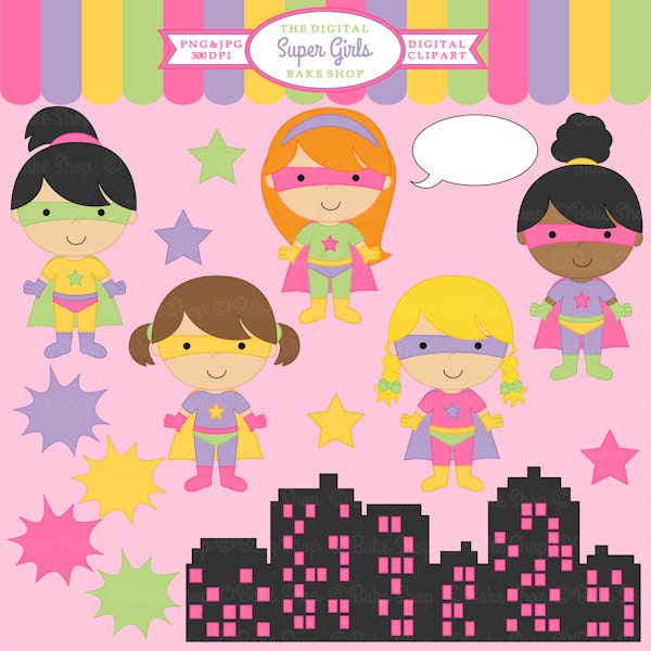 digital clipart superhero clip art super hero girls - Super Girls Clipart