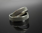 Wedding band - size US 8.5 - sterling silver ring infinity weave industrial modern hand made
