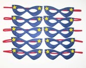 10 felt Superhero Masks party pack for kids - Dress Up play costume accessory package - Birthday gift for Boys Girls - Theatre roleplay