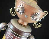 Molly Maid Bot - found object robot sculpture assemblage