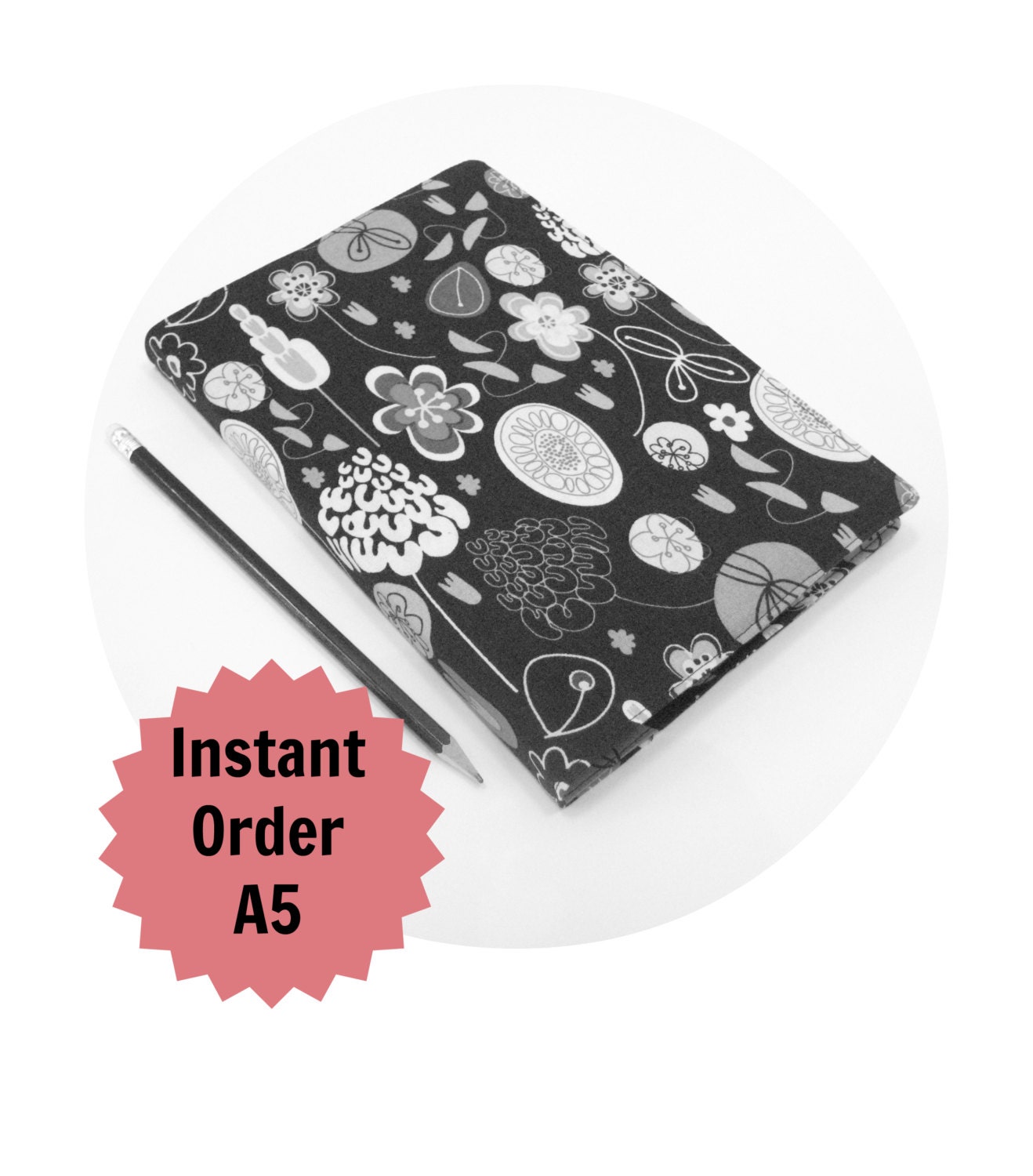 A5 fabric covered journal, 2013 diary planner, A5 fabric covered notebook - CUSTOM cover in the fabric of your choice, made to order