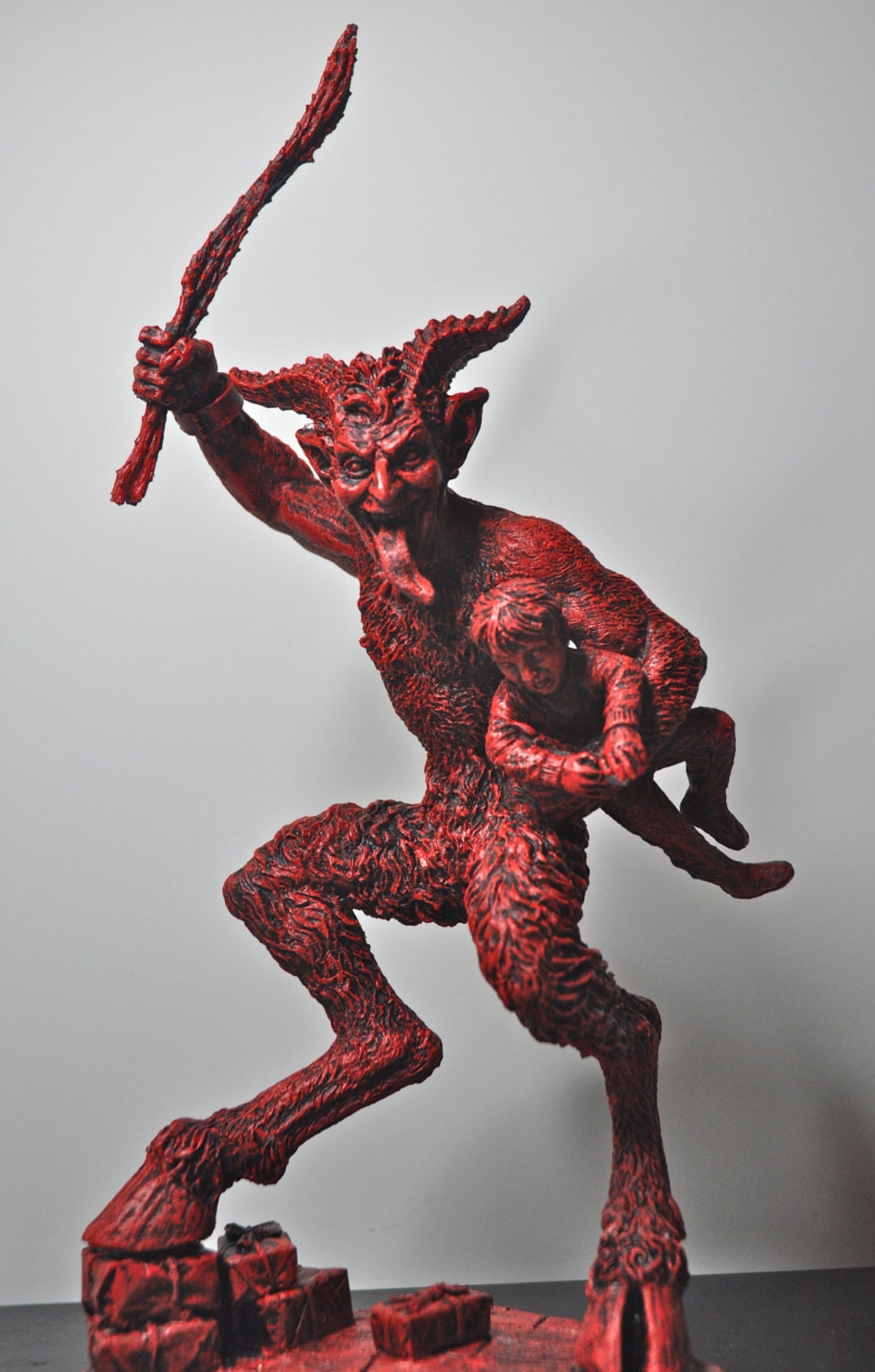 Krampus Statue, Red Finish
