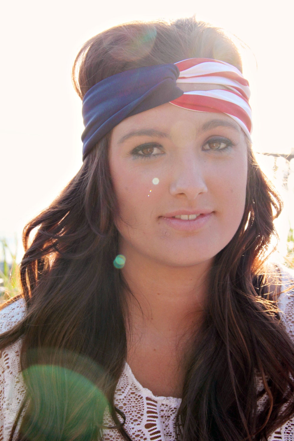 American Flag Style Urban Turban, Fourth of July Festive, Turband, Bohemian style America Headband