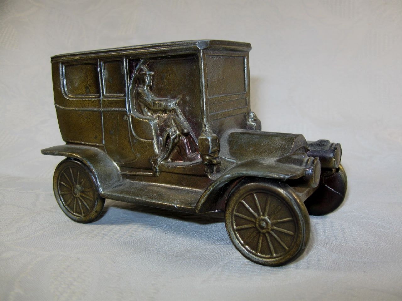Vintage 1908 Model A Ford Car Coin Piggy Bank by Banthrico Inc USA Cast Metal