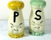 Vintage Chef Shakers Salt & Pepper Shaker FRENCH Chefs