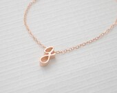 New rose gold initial pendant - lowercase initial rose gold necklace