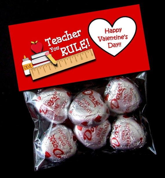 INSTANT DOWNLOAD - Printable Valentine Treat Bag Toppers - Valentine's Day - Teachers Rule Il_570xn