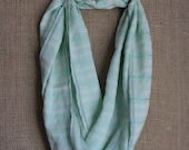Woven Eternity/Infinity Scarf (Mint, Cream and Grey, by Ra Noe)
