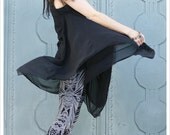 Filigree Art Nouveau Leggings by Carousel Ink - Black Tights - Printed Womens Legging - MEDIUM