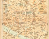 1922 Florence City Plan Italy Street Map