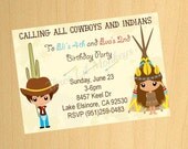 DIY Cowboy and Indian Invitation (Digital File) Il_170x135