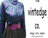 retro // 40s 50s 60s satin watercolors pinup blouse PLUS SIZE