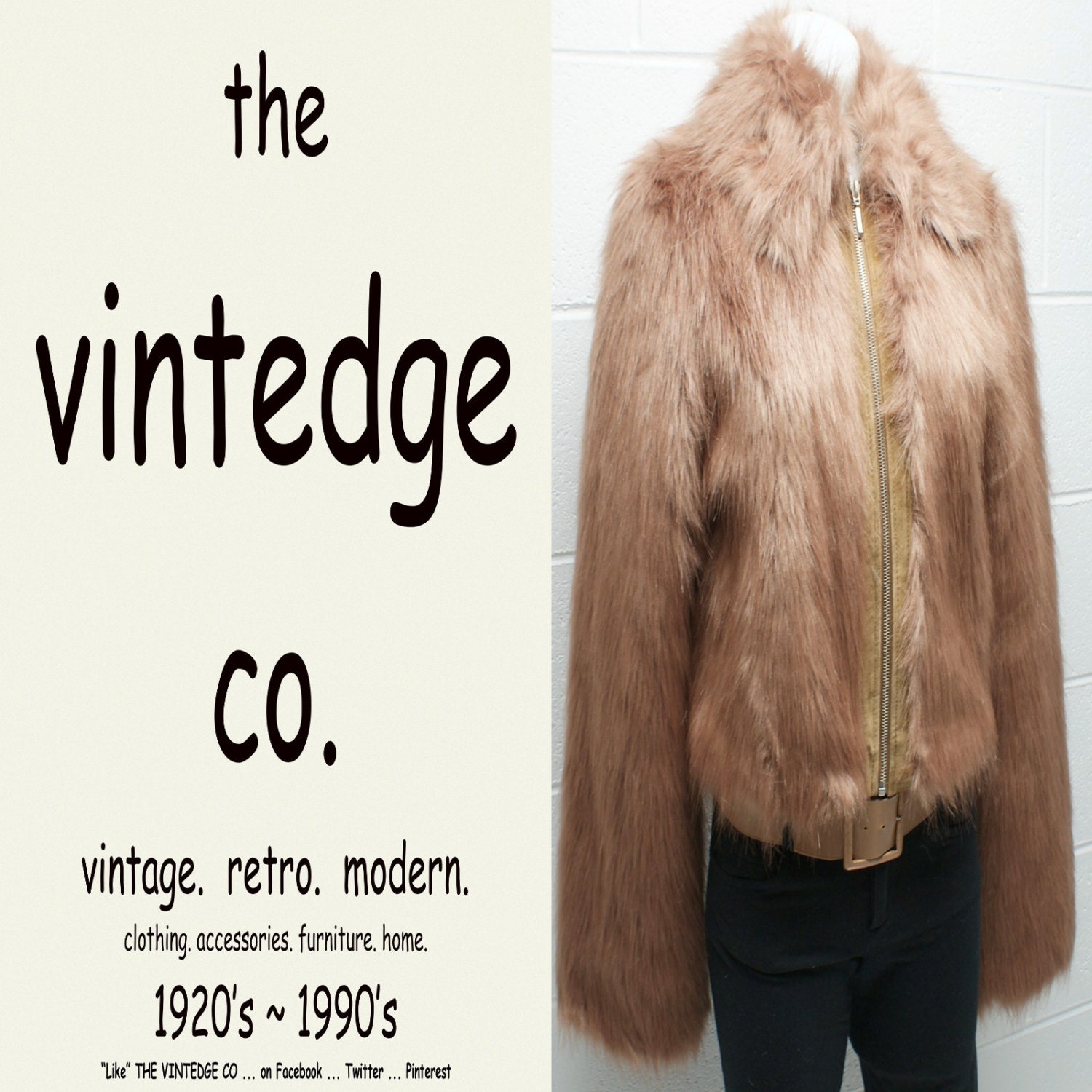 vintage // 70s 80s blonde monkey faux fur jacket S M