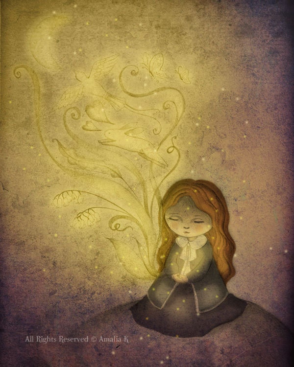 Fine Art Print Children Nursery Art - Light Upon Us by Amalia K 8x10 inches