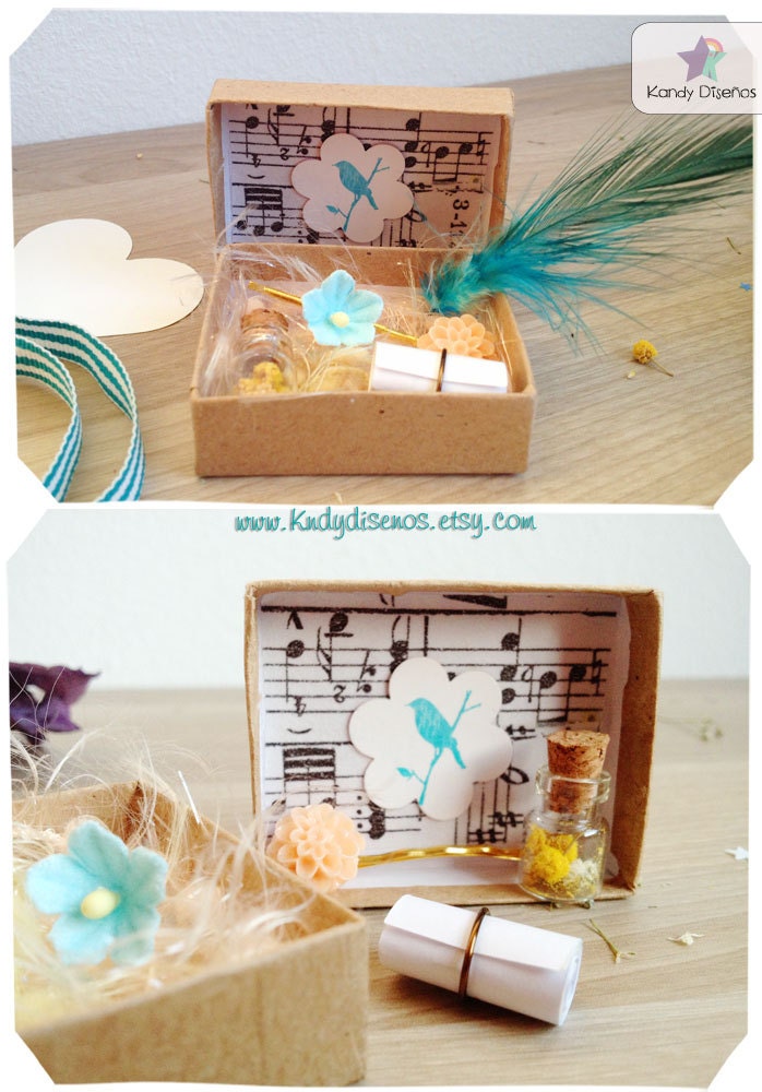 Apricot Love Secret Message Box Flower Bobby Pin Flower Bottle Custom Personal Card Mother's Day Birthday Wedding Love Friendship