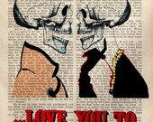 LOVE  giclee print poster mixed media painting illustration drawing typography