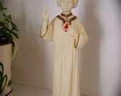 VINTAGE 5" Jesus as a Child- Plastic statue- sacred heart-  New Old Stock- Excellent condition