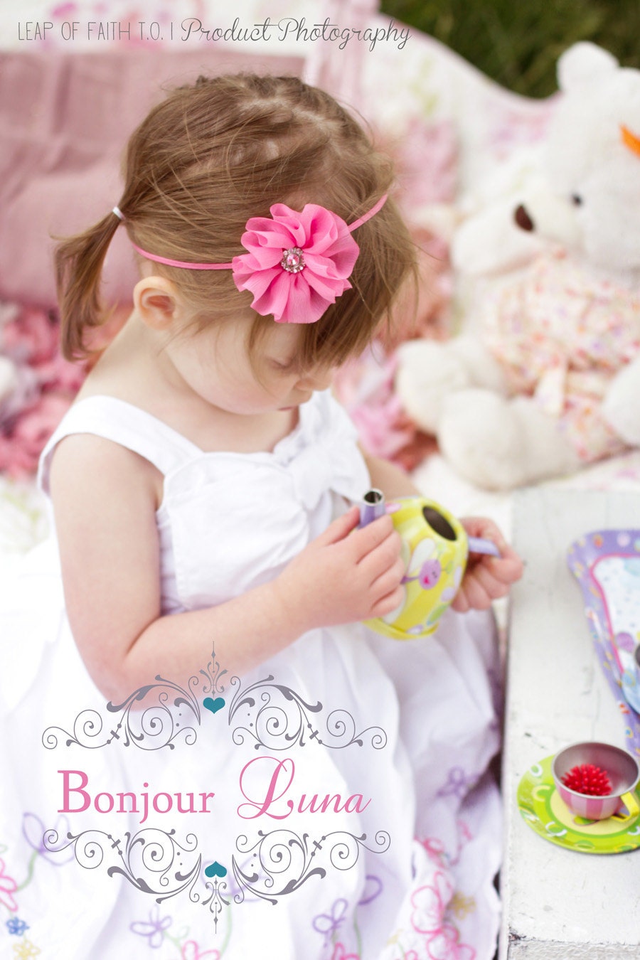 Pink Ballerina Flower - Baby Headband - Twirl Flower - Infant Headband - Baby Photo Prop - Newborn Headband - Chiffon Flower