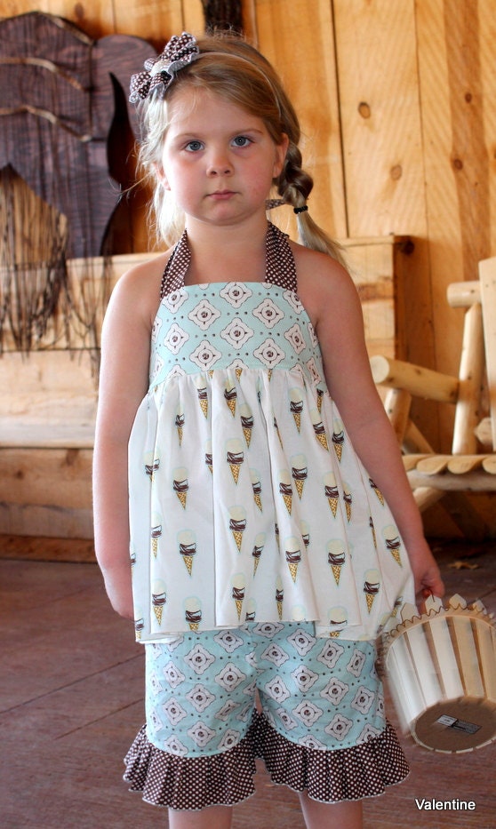 Ice Cream Social Ruffle Shorts sizes 6 mo - 8 yrs