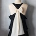 BLUSH AURA - Romantic black flowy tier blouse // nude blush creme // chiffon sash bow // tunic // tank top // racerback