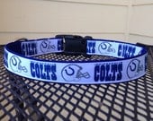 Dog Collar Made from Indianapolis Colts Ribbon