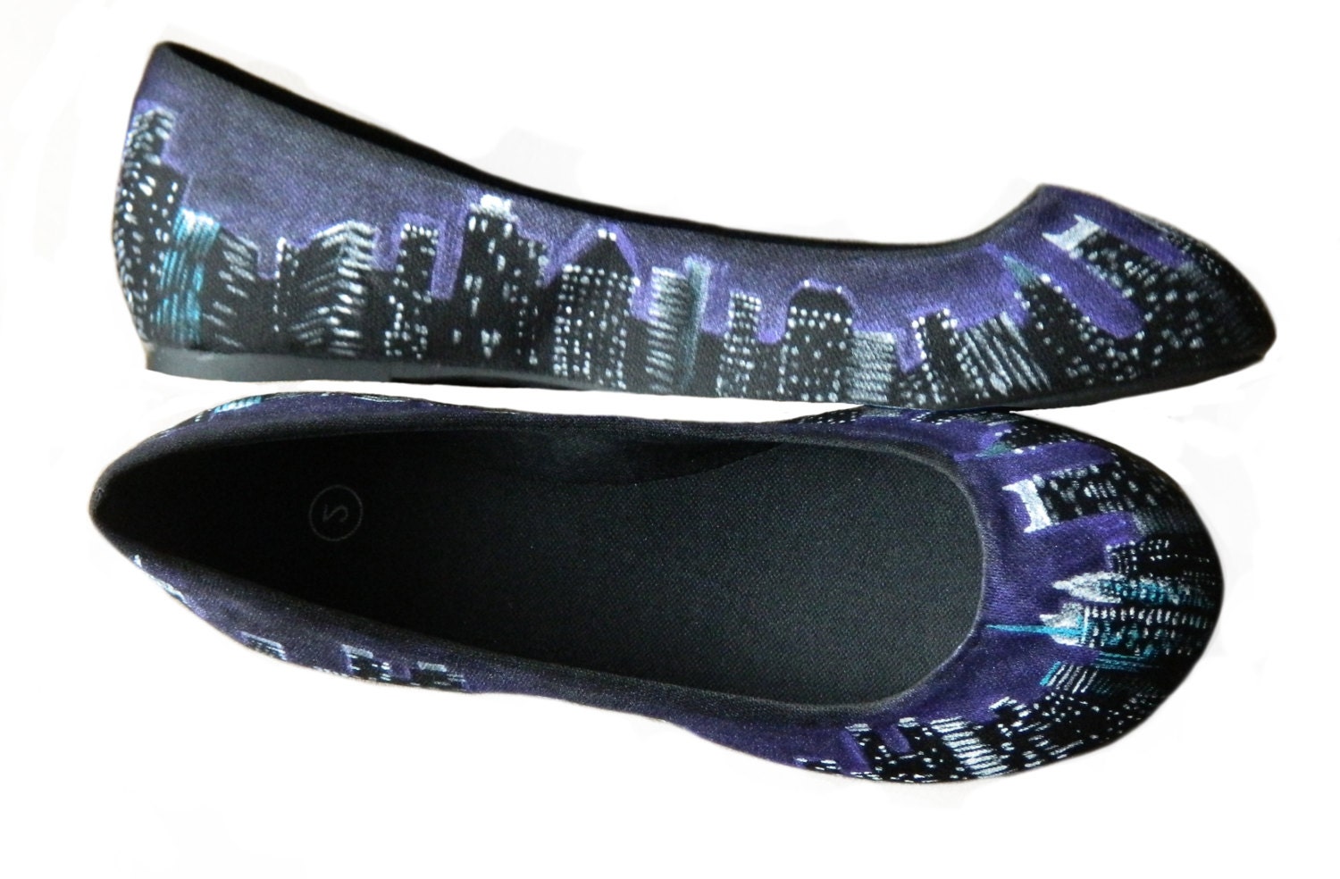 City Skyline Women's Painted Shoes- Flats