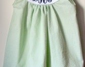 Seersucker Gingham Dress Monogram  3- 18 month
