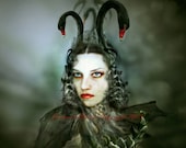6x6 inch ''Black swan'' Print, surreal, fantasy, hyperreal