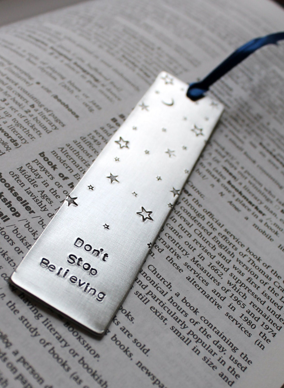 Dont Stop Believing - Metal Stamped Personalised Bookmark
