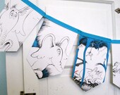 dr suess  Horton Hears A Who bunting banner children story book, nursery bedroom / birthday garland, gift under 20