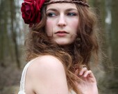 Vintage red flower crown