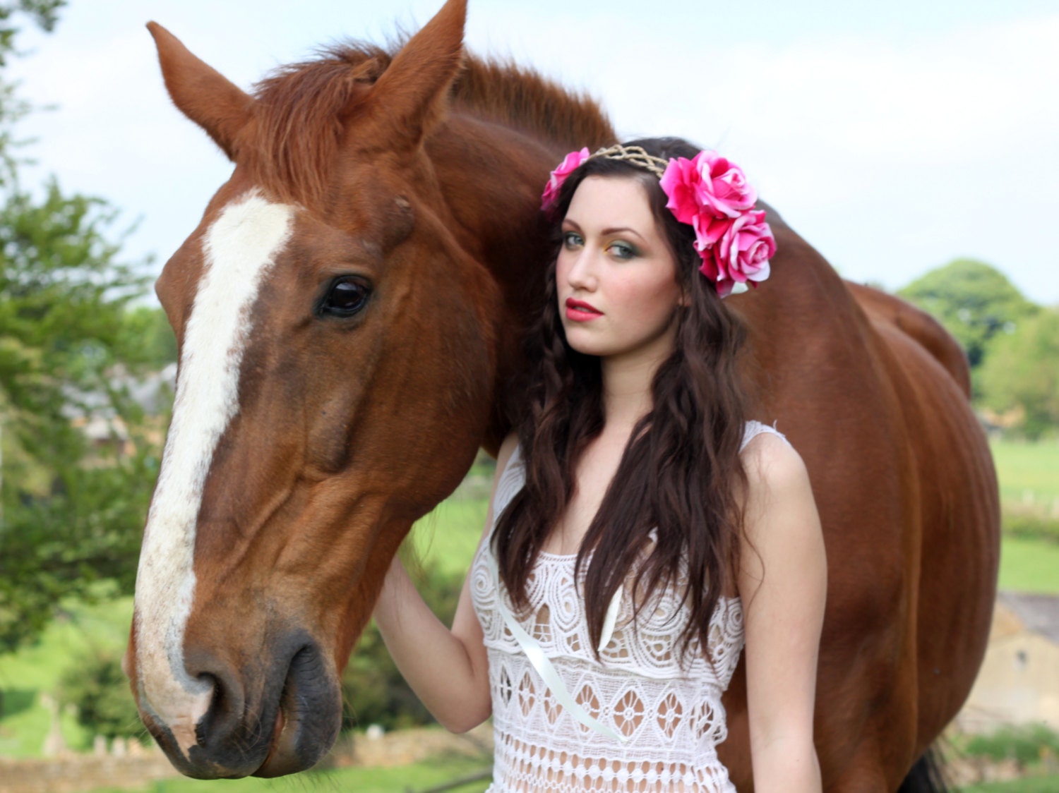 Pink  flower crown