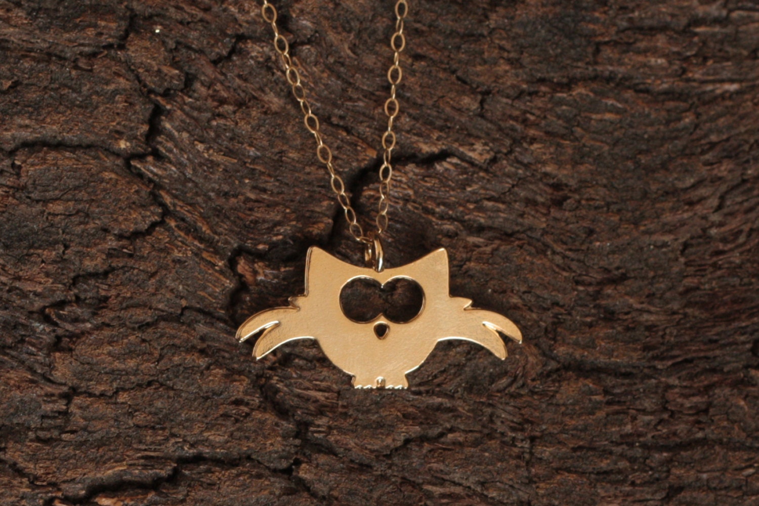 Gold Owl Necklace, Owl Charm, Owl Pendant, Cute Bird Jewelry, Birthday Gift For Her