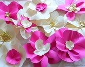 Large Paper Flowers Wedding Backdrop Arch or Wall Decor Set of 10