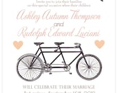 Vintage Bicycle Wedding Invitation:  tandem bike, full stationery suite available