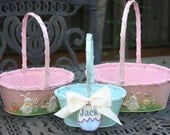Adorable Personalized Painted Easter Basket (Small)