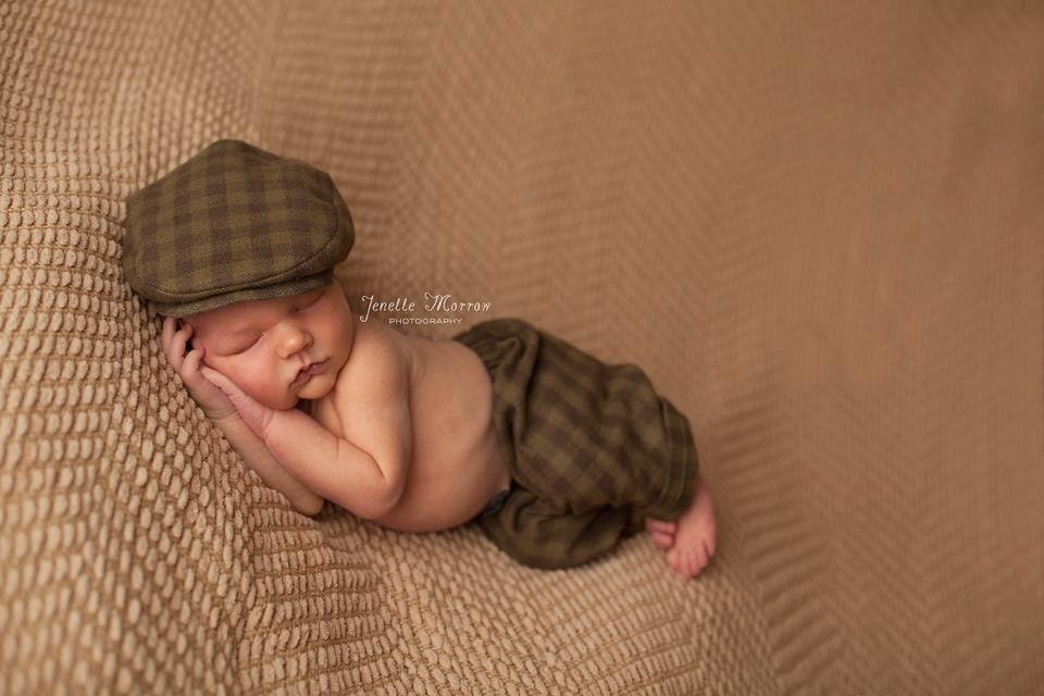Newborn photo prop - baby pants and hat - newborn boy prop - toddler boy photo prop - olive - plaid outfit - cute boy prop - boys photo prop