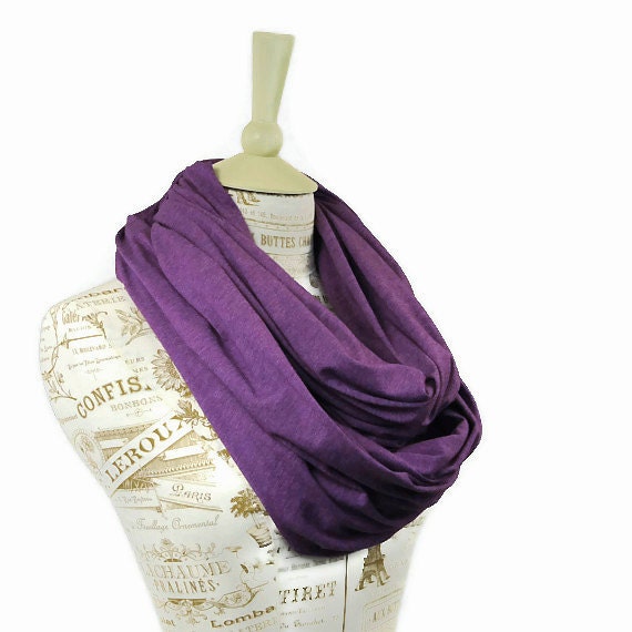 Purple Infinity Scarf Plum Heather Circle Loop Spring
