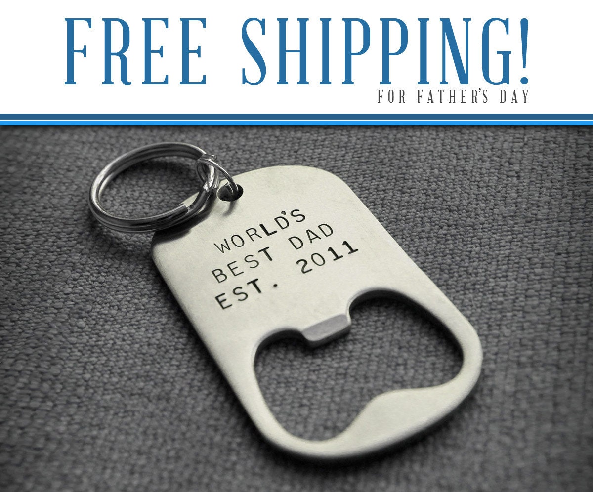 Father's Day Gift - Free Shipping - Personalized Key Chain Bottle Opener for Dad