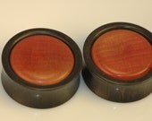 Ebony with Pink Ivory Inlay Plugs, Made to Order, Many Sizes Available