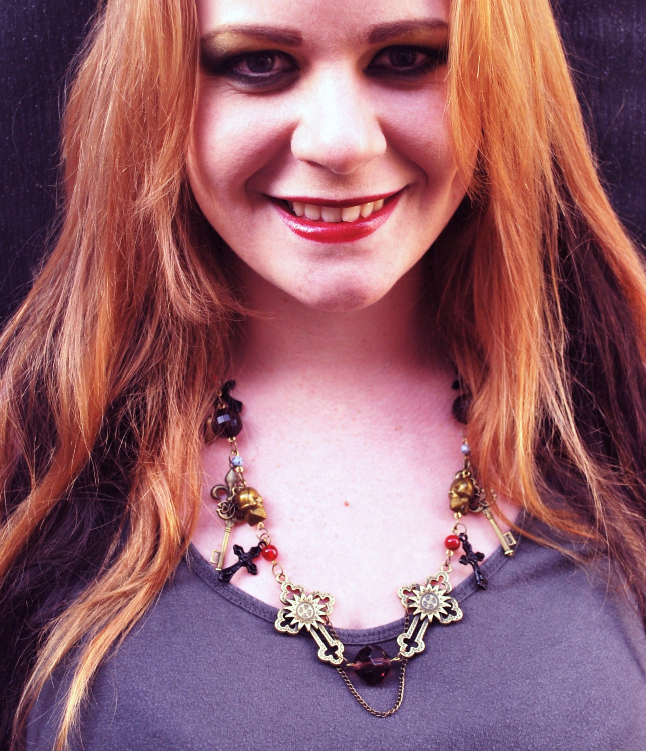 Monarch chain and charms necklace