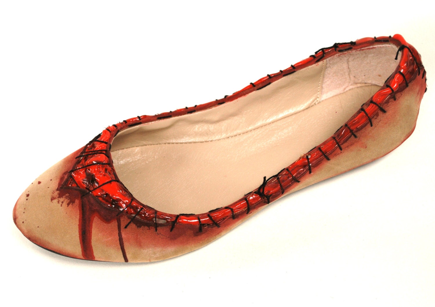 Zombie flesh blood and stitches pumps