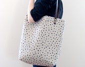 Carryall Tote Screen Print Natural Linen Weekender Bag