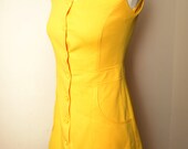Vintage 1960s Dress- Yellow button front dress SMALL // "Sunny Sensation" from Lesley's Girls Vintage